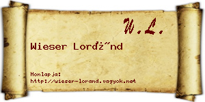 Wieser Loránd névjegykártya